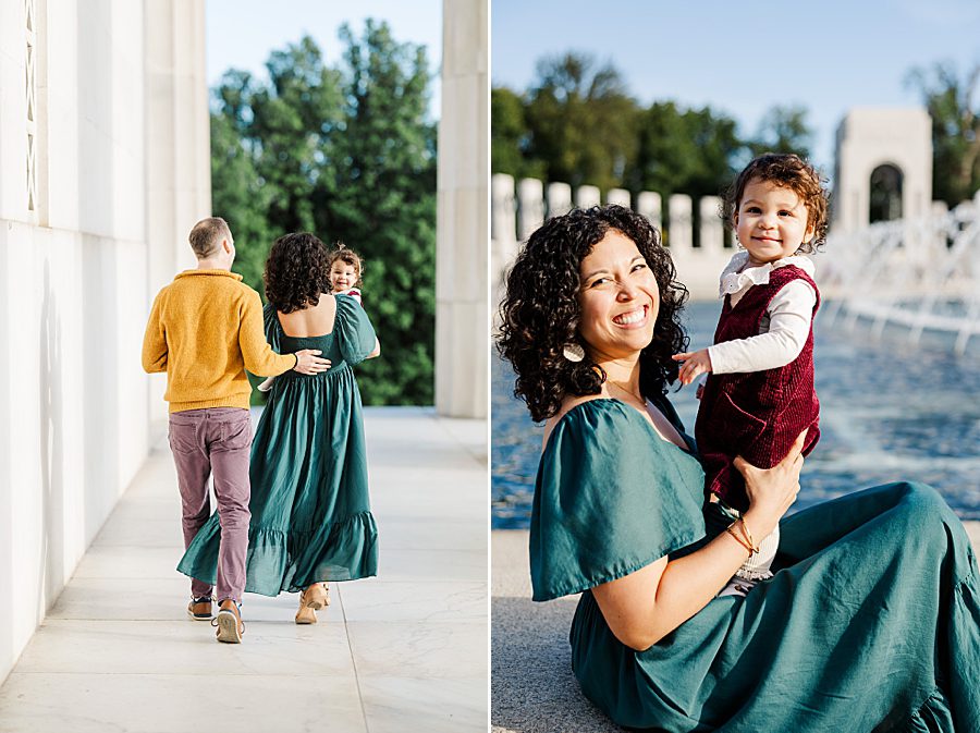 mom and daughter at lincoln memorial sunrise session