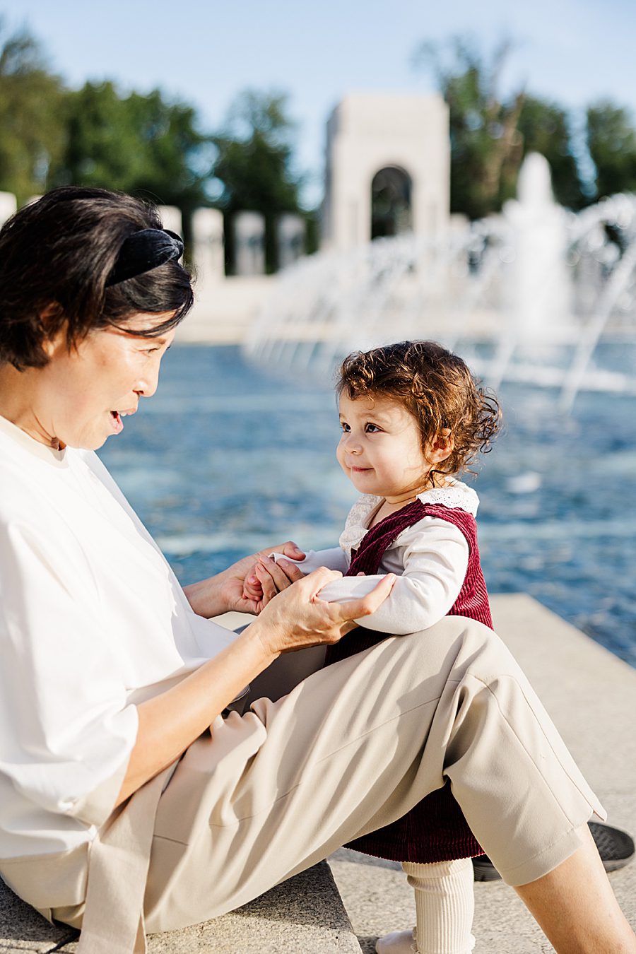 grandmother playing with granddaughter