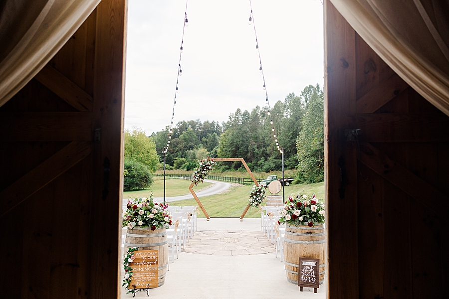 ceremony space at 4 points farm wedding