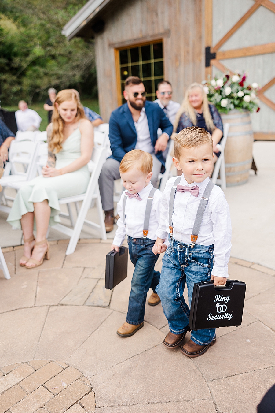 ring bearers at 4 points farm wedding