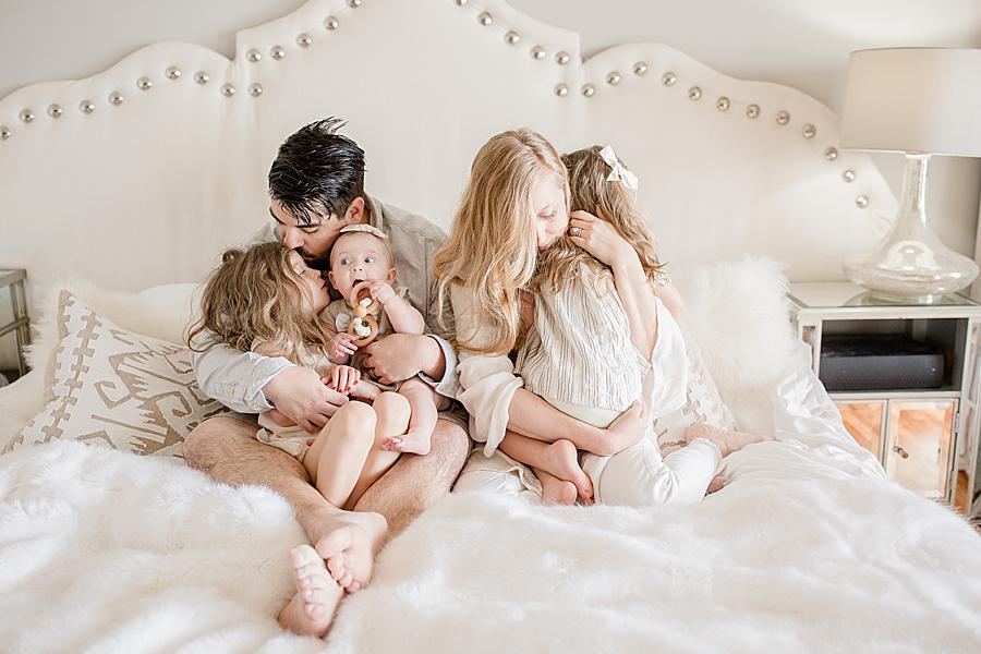 Creamy neutrals at this Lifestyle 6 Month Session by Knoxville Wedding Photographer, Amanda May Photos.
