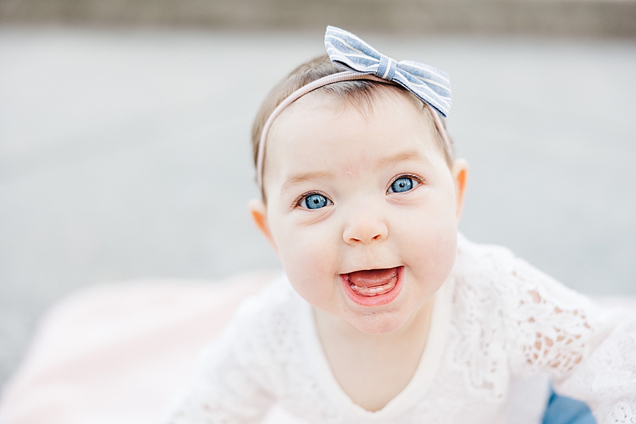 smiling baby at 6 month session