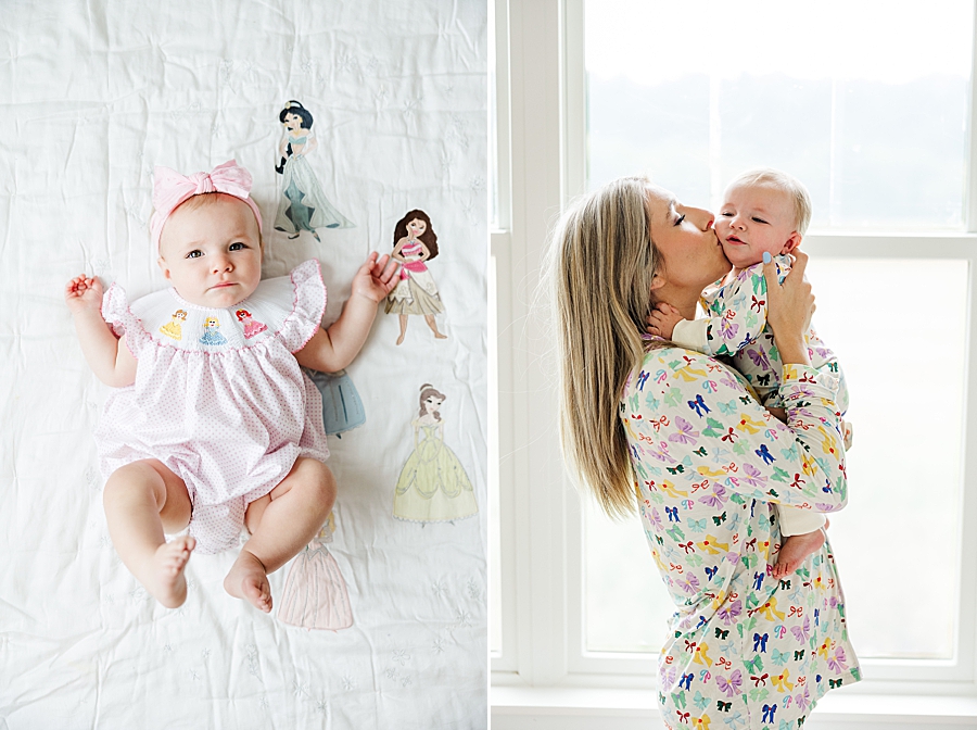 mom kissing 9 month old's cheek