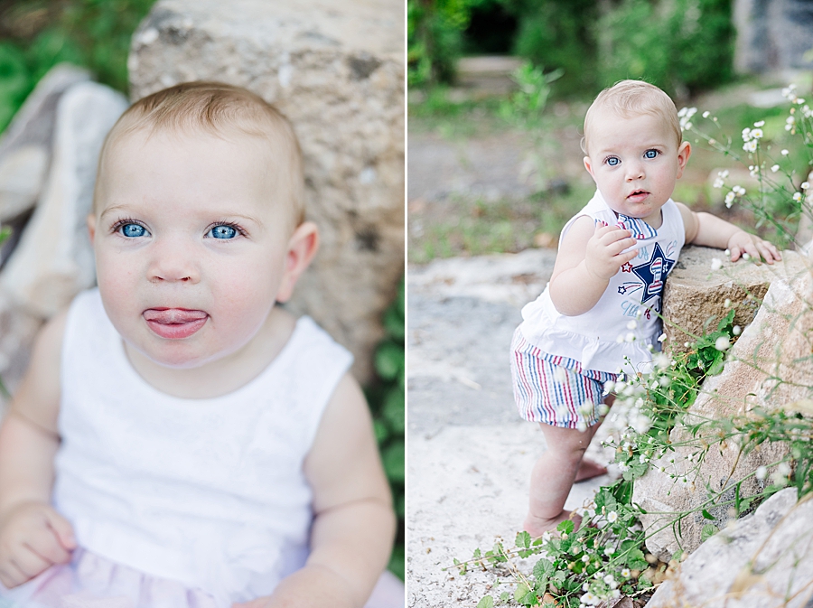 baby girl at 9 month meads quarry session