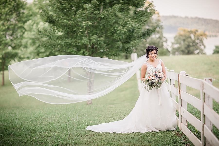 Flowing veil at this Whitestone Country Inn bridal session by Knoxville Wedding Photographer, Amanda May Photos.