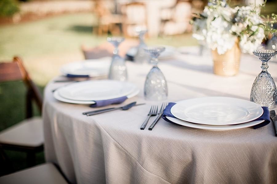 Rehearsal dinner table at this Castleton Farms Wedding by Knoxville Wedding Photographer, Amanda May Photos.