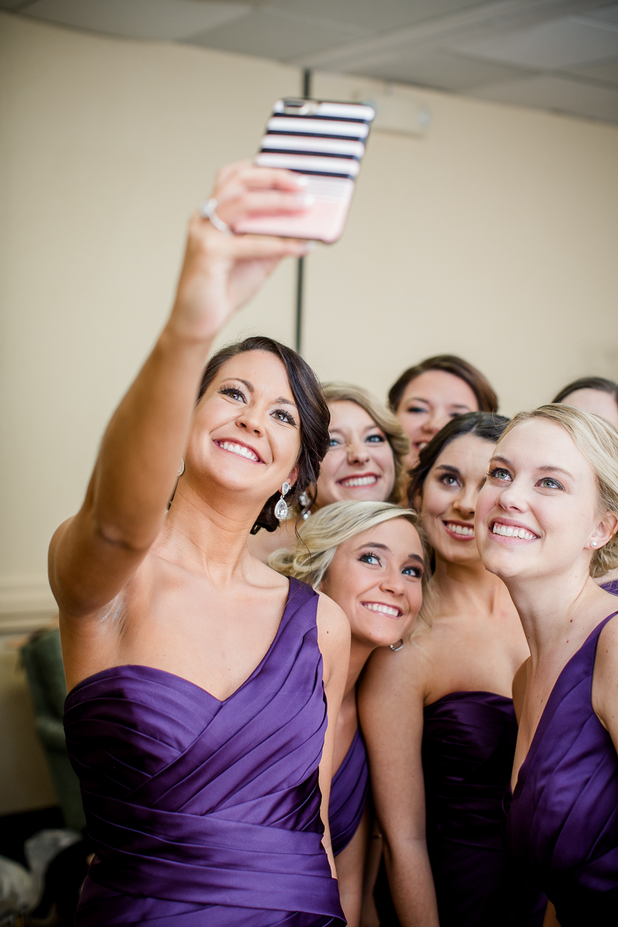 Historic Westwood in Knoxville, TN bridesmaid cell phone selfie.