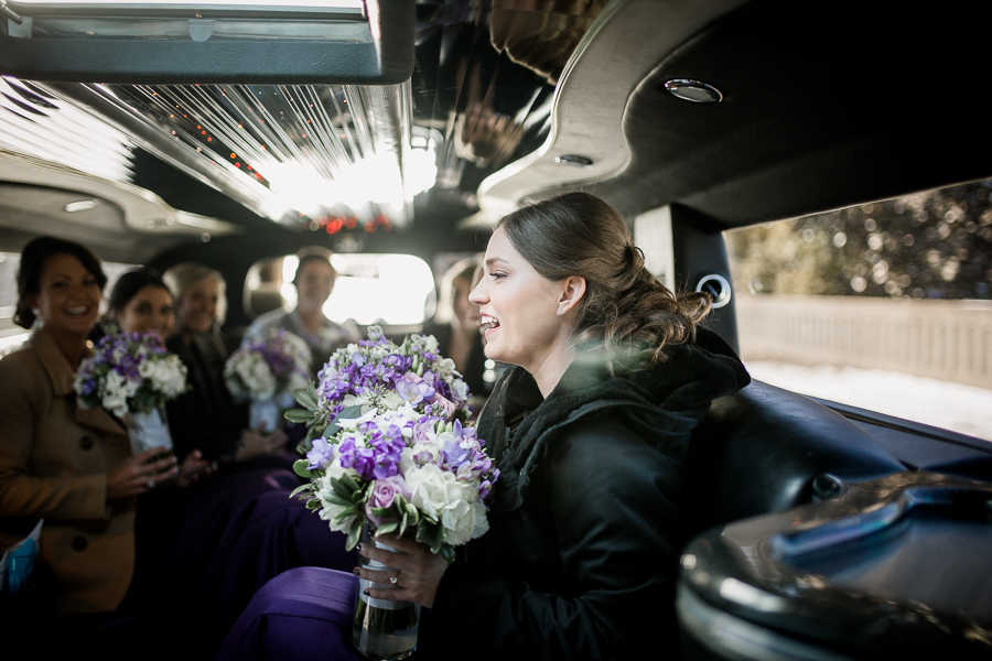 Historic Westwood in Knoxville, TN bridesmaids in the limo.