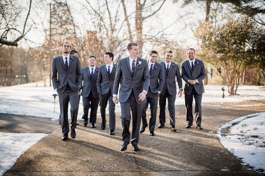 Historic Westwood in Knoxville, TN groomsmen walking photo.