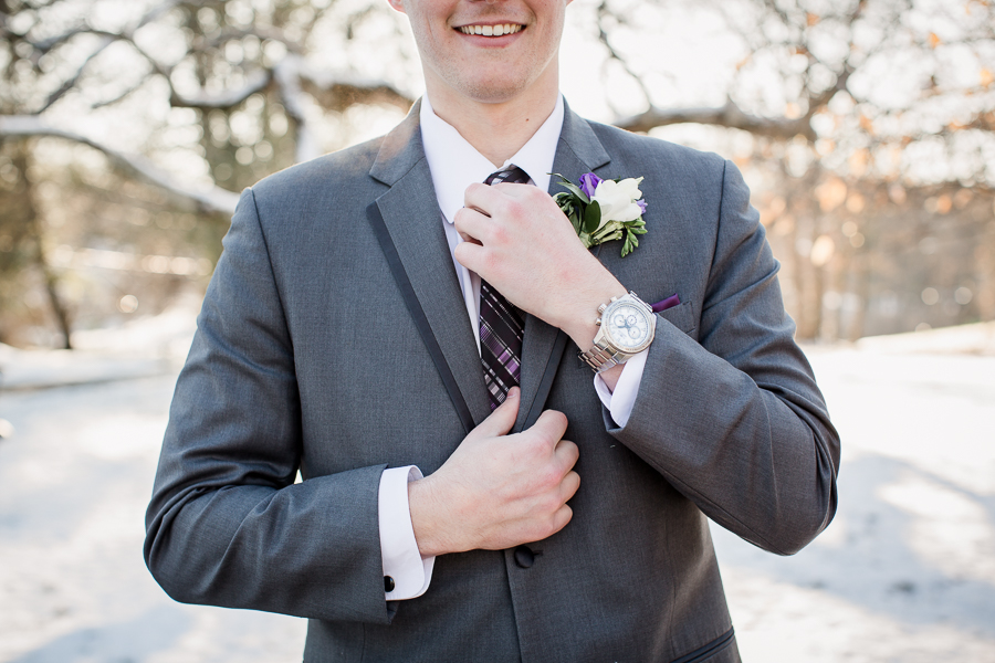 Historic Westwood in Knoxville, TN groom adjusting his tie photo.