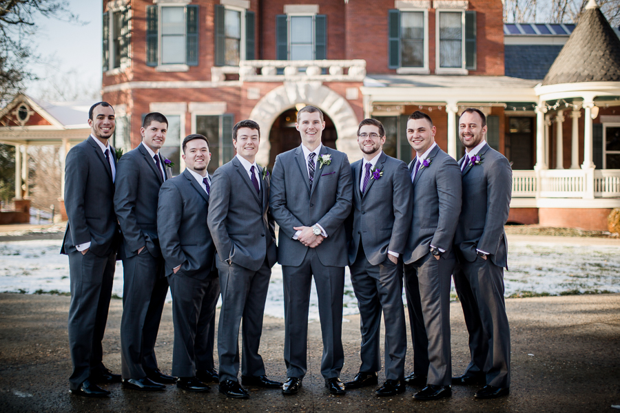 Historic Westwood in Knoxville, TN groomsmen angled in towards groom photo.