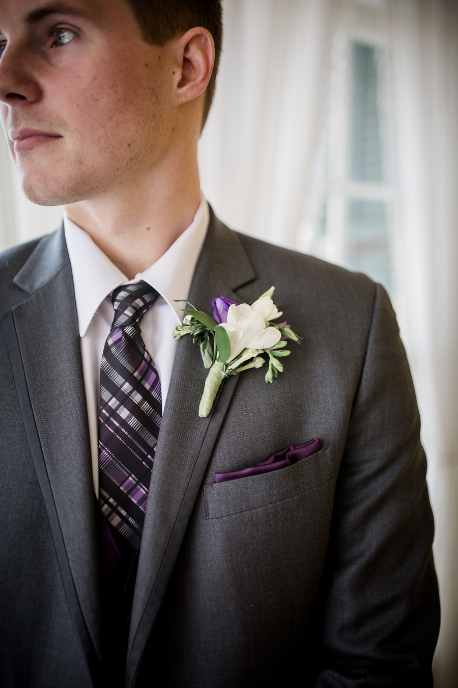 Historic Westwood in Knoxville, TN close up of groom's flower photo.