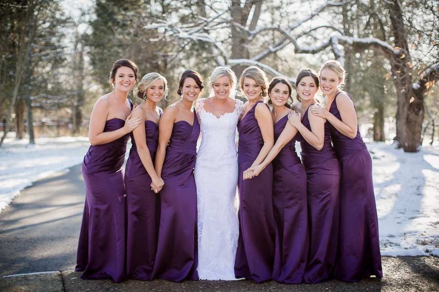 Historic Westwood in Knoxville, TN bridesmaids in the cold photo.