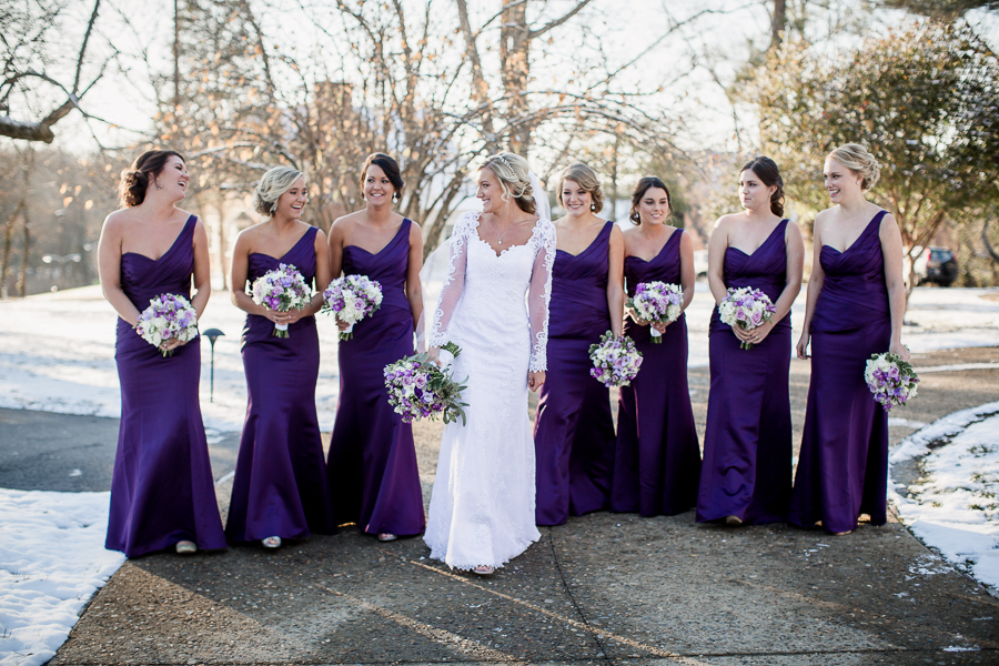 Historic Westwood in Knoxville, TN bridesmaids walking photo.