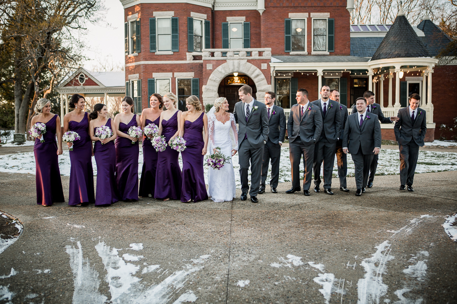 Historic Westwood in Knoxville, TN bridal party walking photo.