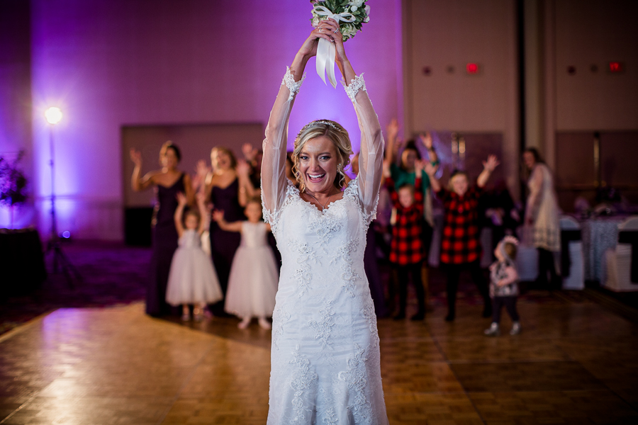 Historic Westwood in Knoxville, TN bouquet toss photo.