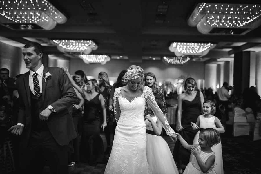 Historic Westwood in Knoxville, TN black and white bride on the dance floor photo.