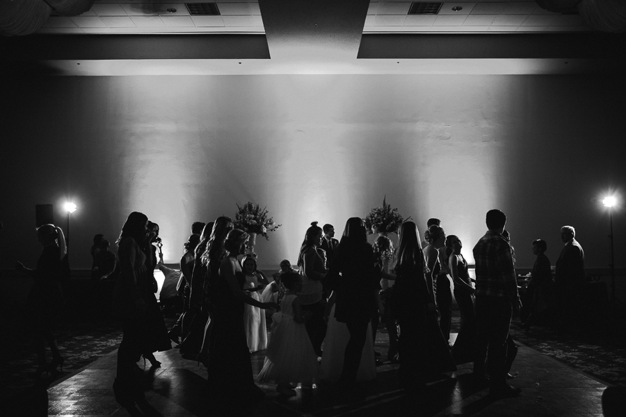 Historic Westwood in Knoxville, TN black and white dance floor photo.