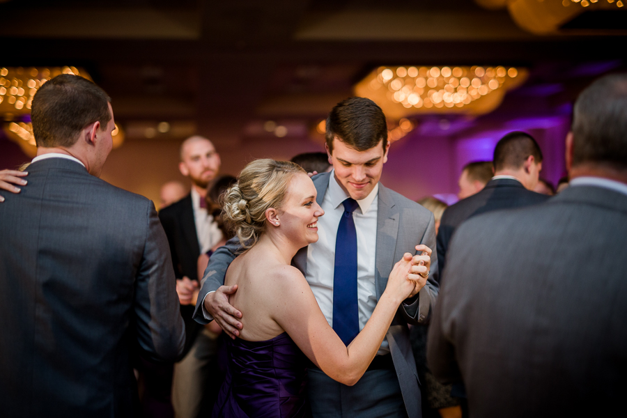 Historic Westwood in Knoxville, TN bridesmaid and husband slow dancing photo.