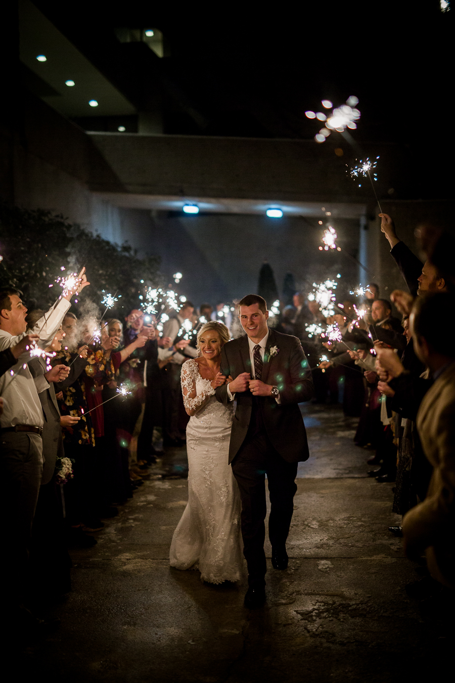 Historic Westwood in Knoxville, TN sparkler exit photo.