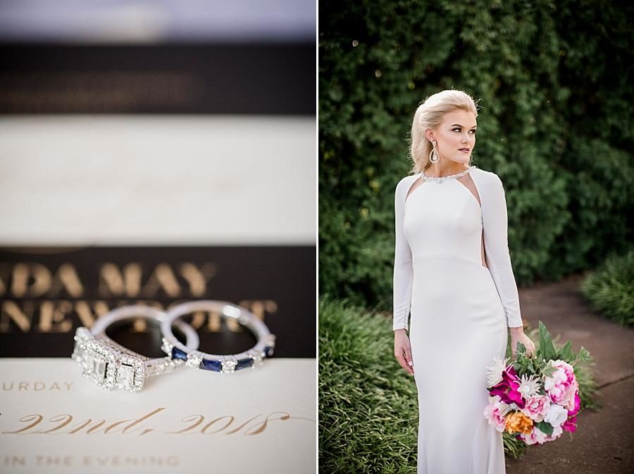 Triple diamond engagement ring at this Crescent Bend Bridal Session by Knoxville Wedding Photographer, Amanda May Photos.
