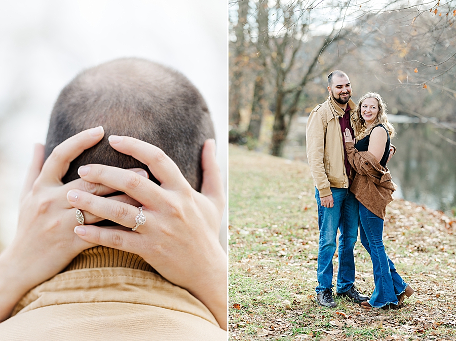 engagement ring on hand during apple barn proposal