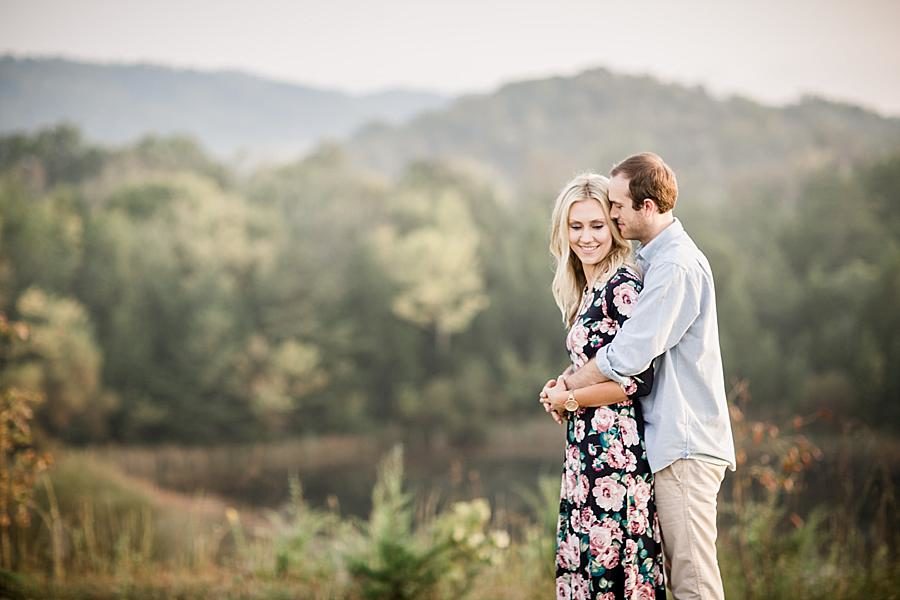 Pond at this Family Farm Engagement Session by Knoxville Wedding Photographer, Amanda May Photos.
