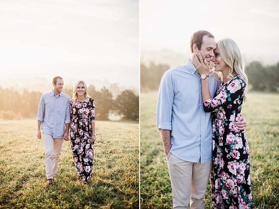 Sunrise at this Family Farm Engagement Session by Knoxville Wedding Photographer, Amanda May Photos.