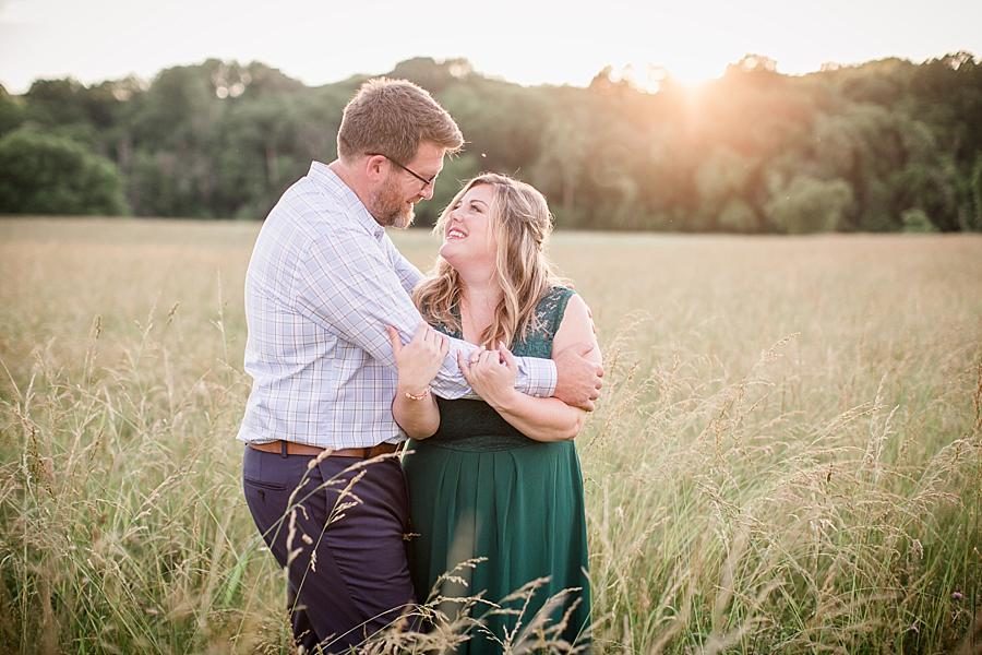 Golden hour at this Holston River Engagement Session by Knoxville Wedding Photographer, Amanda May Photos.
