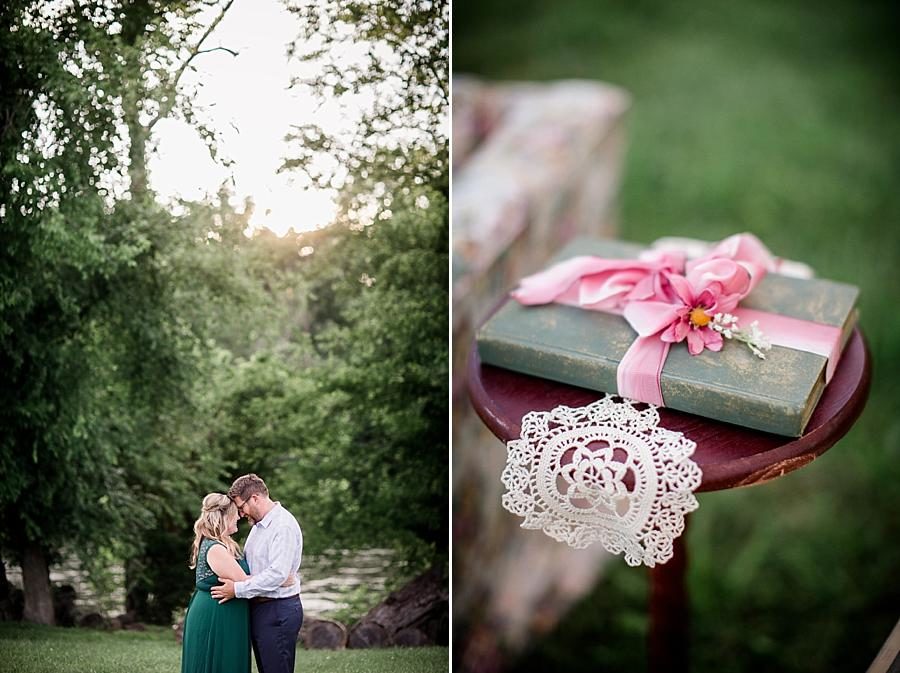 Lace doily at this Holston River Engagement Session by Knoxville Wedding Photographer, Amanda May Photos.