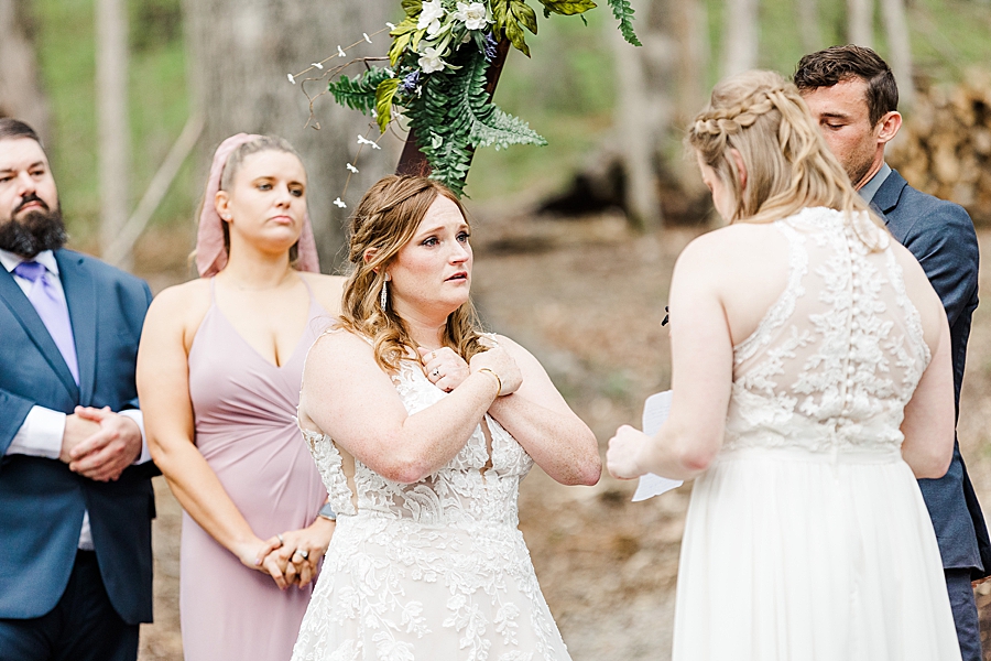 sign language at backyard wedding