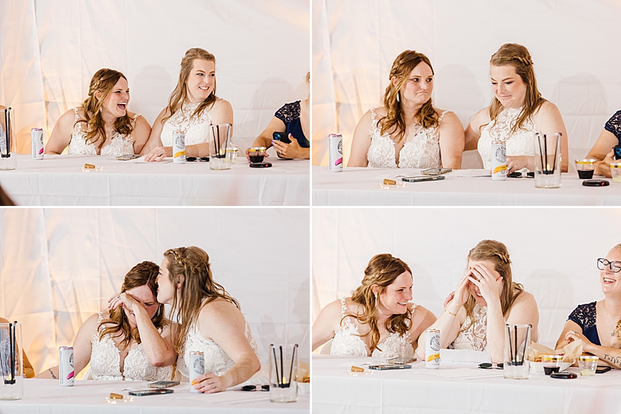brides' reactions to toasts