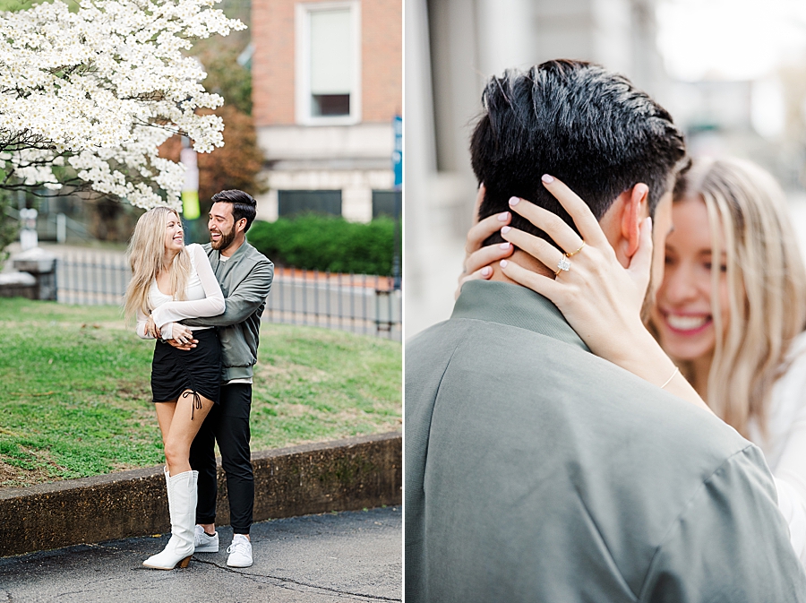 Hands on his neck at this downtown Knoxville proposal by Amanda May Photos.