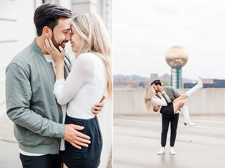 Dip kissing her at this downtown Knoxville proposal by Amanda May Photos.