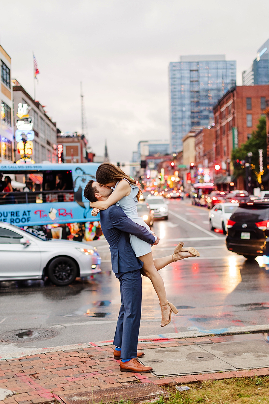 kissing in the street