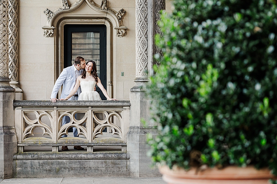 standing on balcony at biltmore engagement