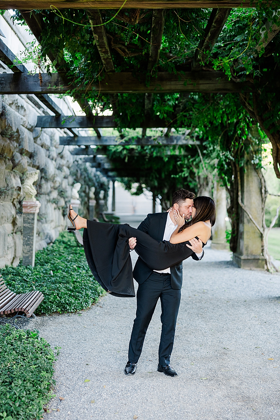 man carrying woman