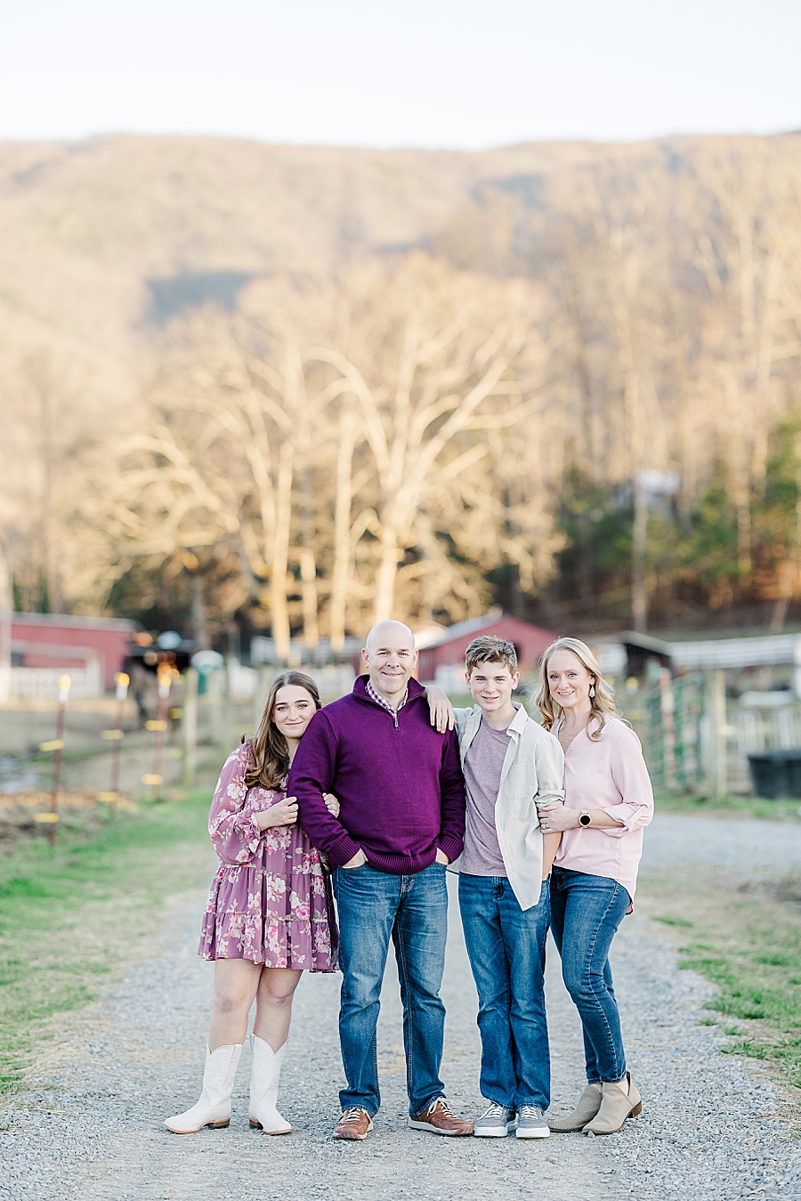 cute family photo with mountain backdrop