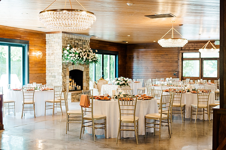 Reception tables at wedding by Amanda May Photos
