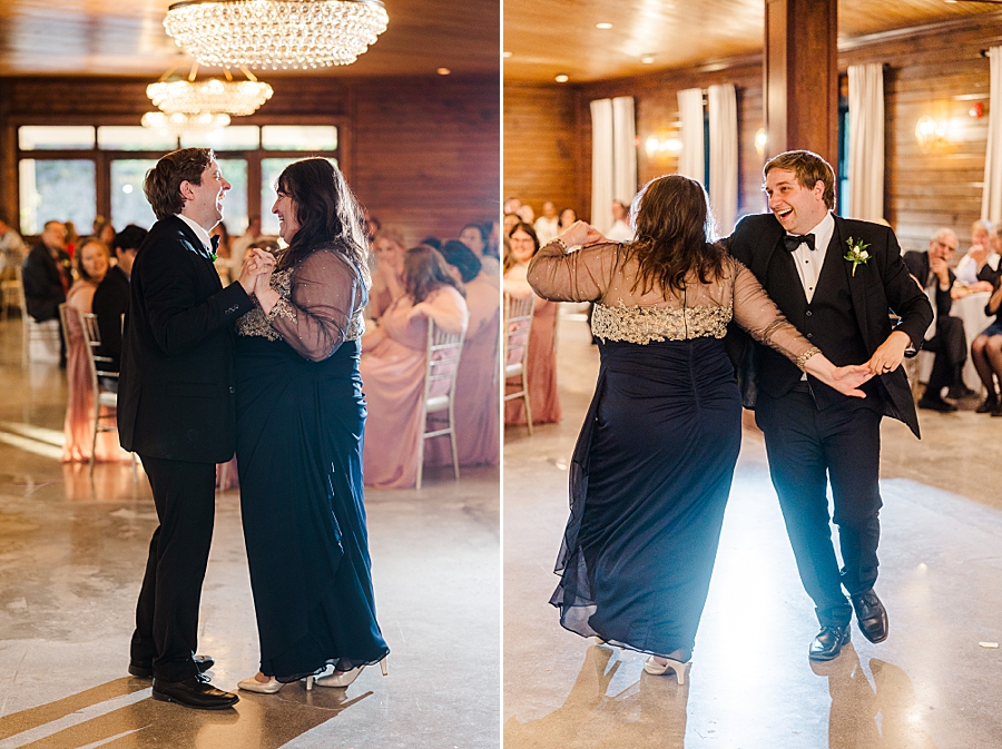 Groom and mom dancing at wedding by Amanda May Photos