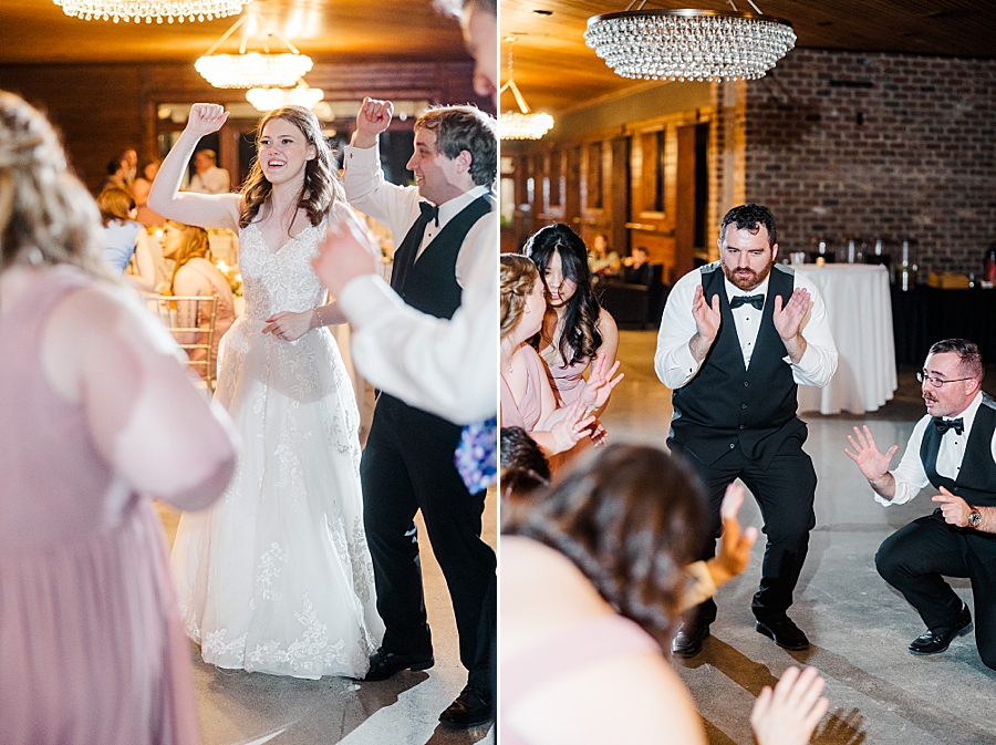 Bride and groom dancing at wedding by Amanda May Photos