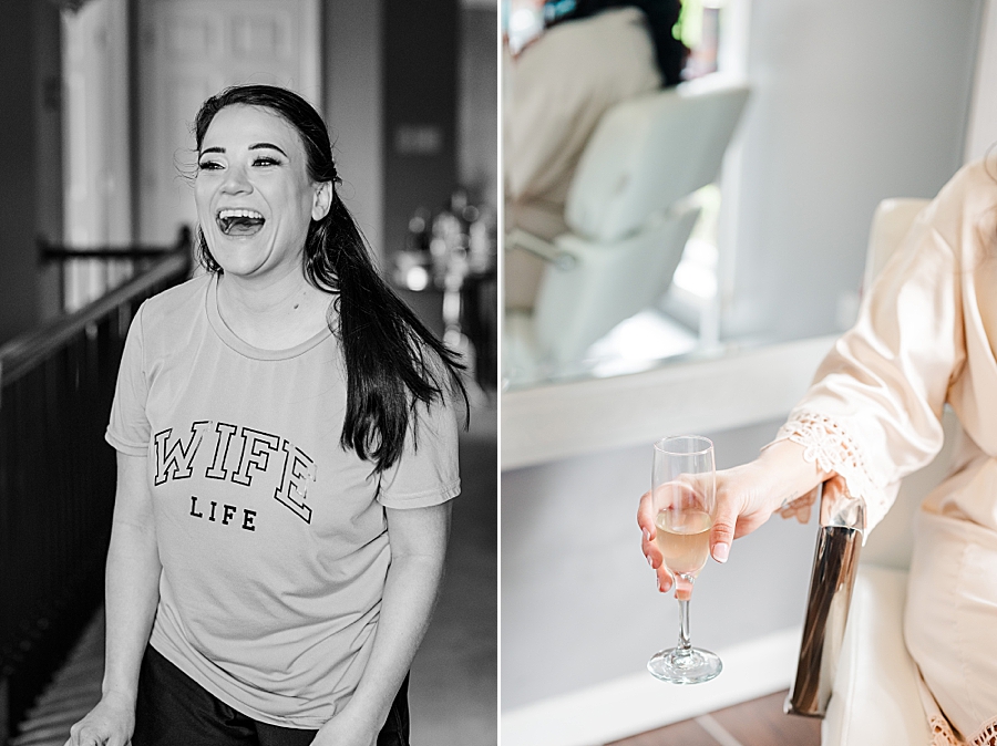 Laughing during Carriage House Wedding by Amanda May Photos