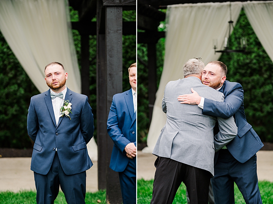 Groom crying at Wedding by Amanda May Photos