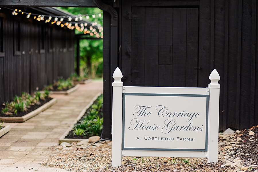 The Carriage House sign at Wedding by Amanda May Photos