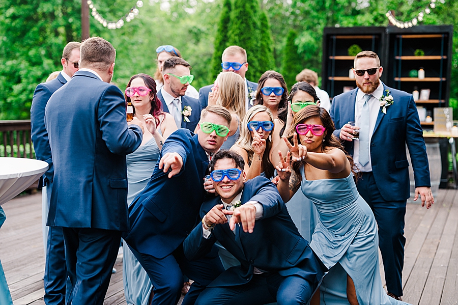 Wedding party in sunglasses at Wedding by Amanda May Photos