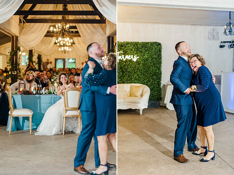 Groom and mom dancing at Wedding by Amanda May Photos