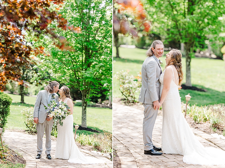 Touching noses at Castleton Farms Wedding with a Rainbow by Amanda May Photos