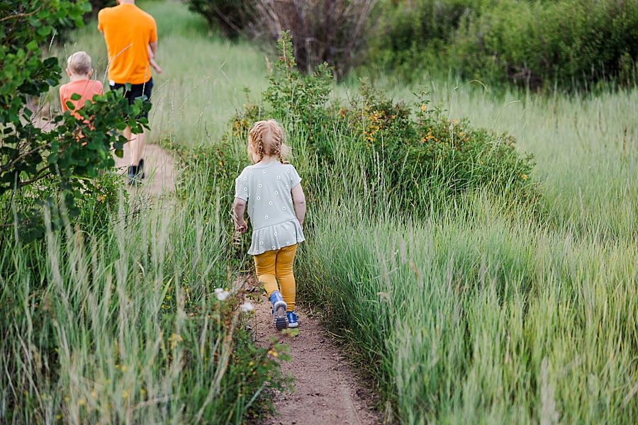 Little girl walking at Camp St. Malo in Colorado by Knoxville Wedding Photographer, Amanda May Photos.
