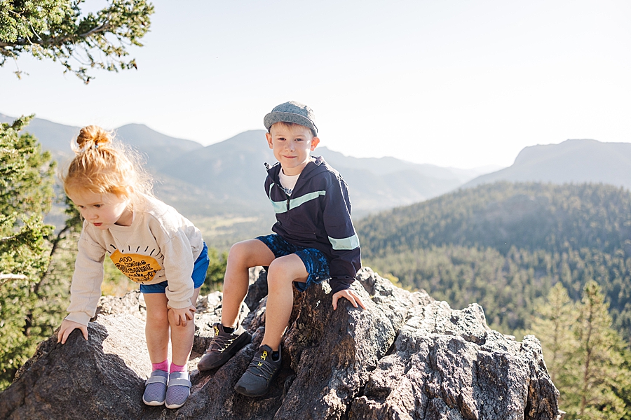 Boy in hat in the Rocky Mountain National Park by Knoxville Wedding Photographer, Amanda May Photos.