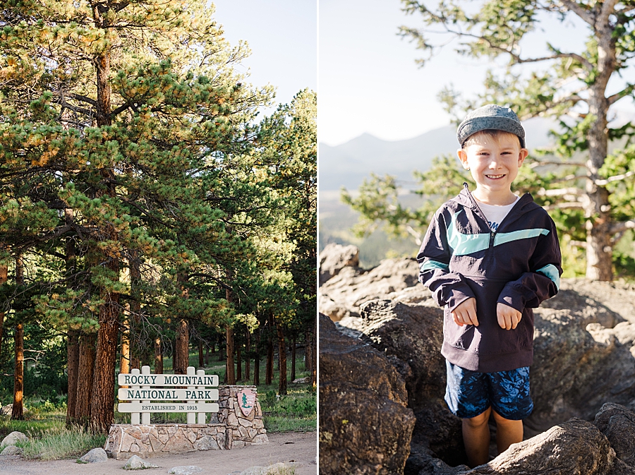 Little boy in the Rocky Mountain National Park by Knoxville Wedding Photographer, Amanda May Photos.